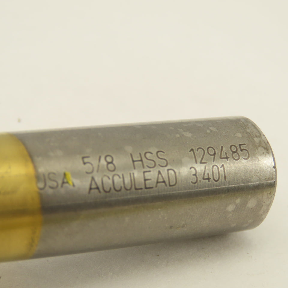 Fast Cut 129485 5/8 Cut End Mill 2 Flute 5/8" Shank TiN Coated Acculead 3.401