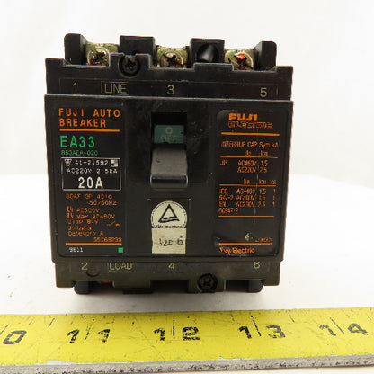 Fuji EA33 BB3AEA-020 20A 220V 3 Pole Circuit Breaker