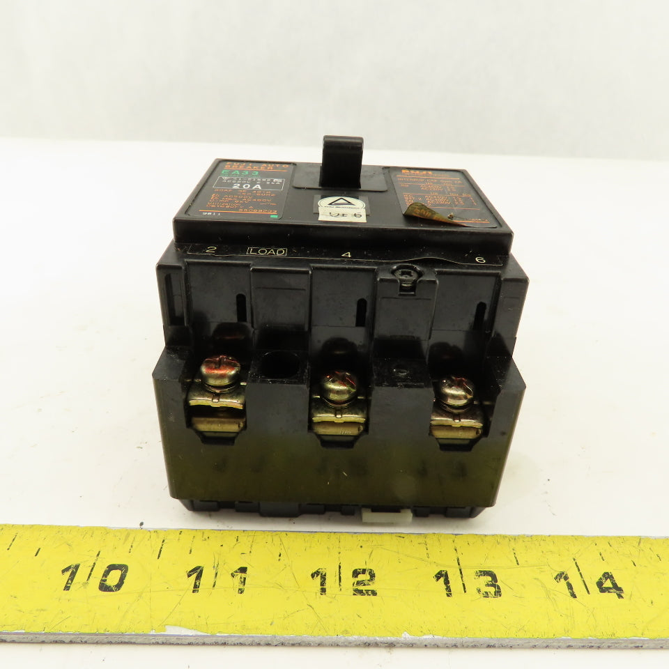 Fuji EA33 BB3AEA-020 20A 220V 3 Pole Circuit Breaker
