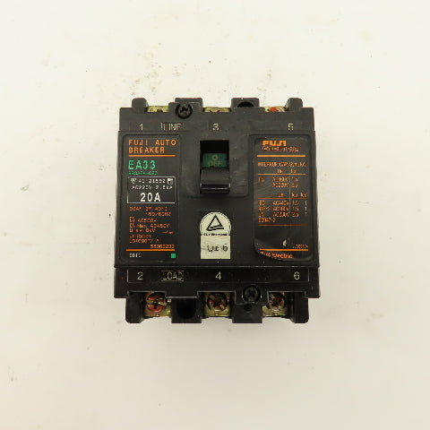 Fuji EA33 BB3AEA-020 20A 220V 3 Pole Circuit Breaker