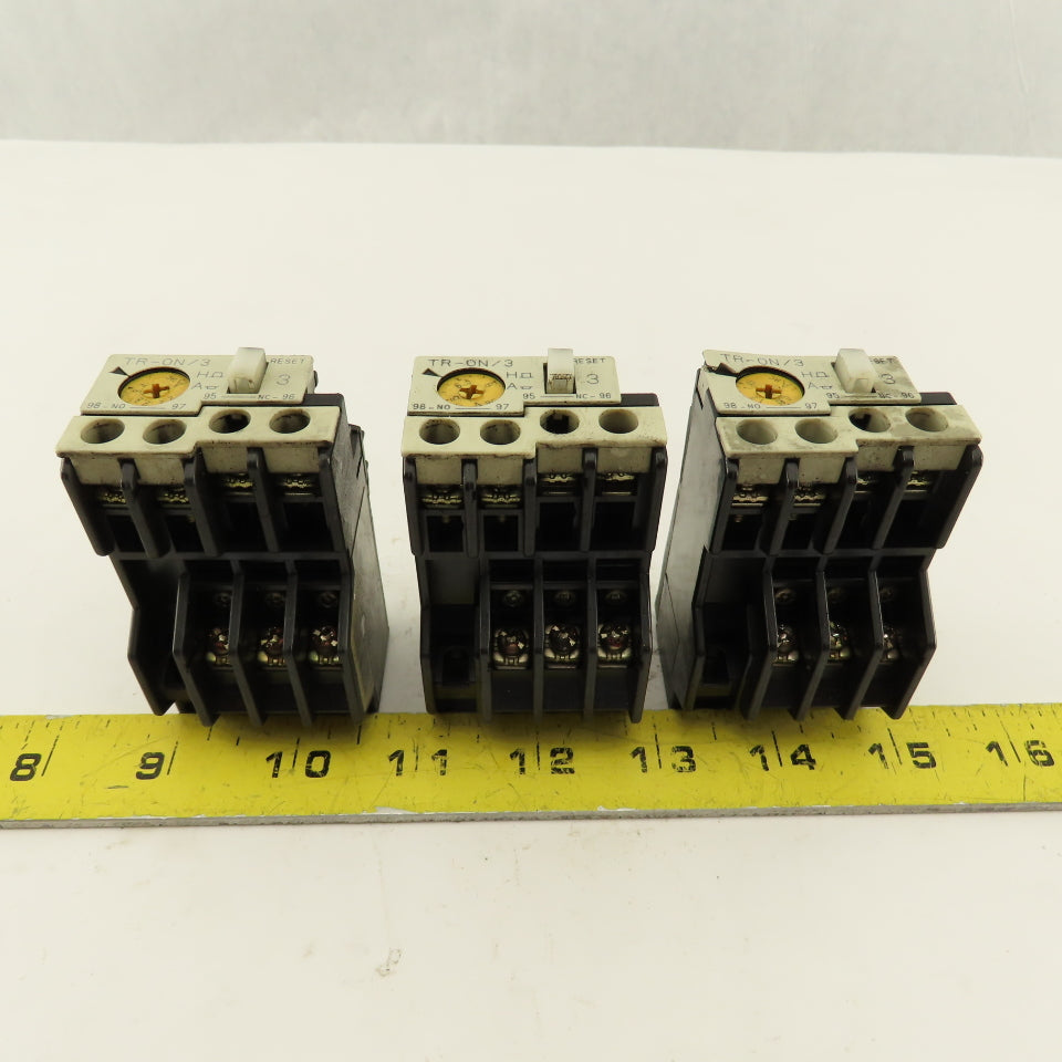 Fuji TR-0N/3 Overload Relay Mixed Trip Range 2.2-3.4A, 0.95-1.45A, 5-8A Lot Of 3
