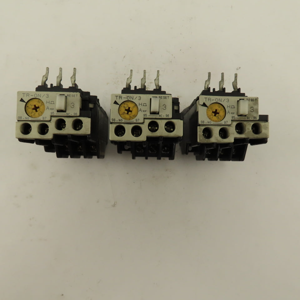 Fuji TR-0N/3 Overload Relay Mixed Trip Range 2.2-3.4A, 0.95-1.45A, 5-8A Lot Of 3