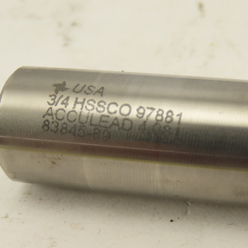 Fast Cut 83845-89-F 3/4" Dia. 1-5/8" Flute Length 4 Flute End Mill HSSCO Cobalt
