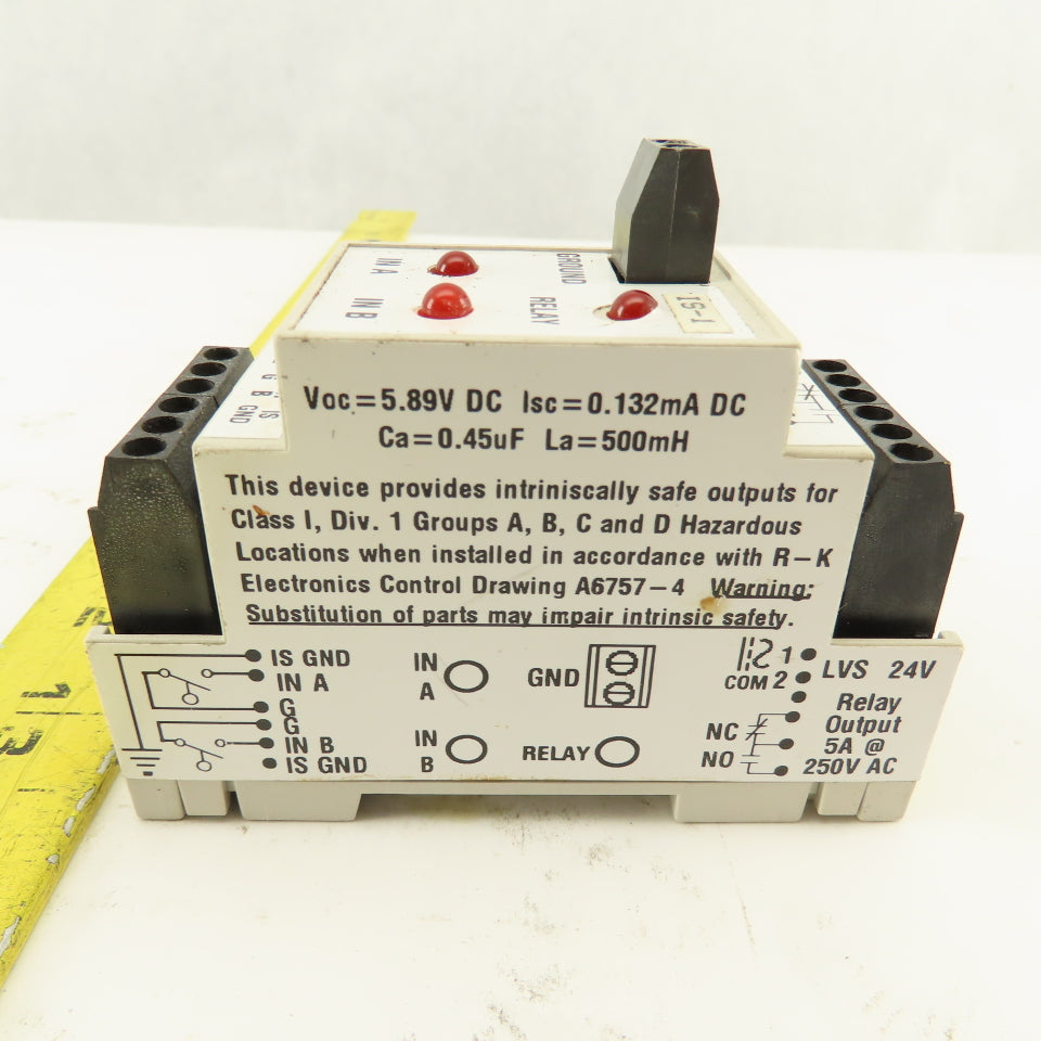 R-K Electronics ISL-24V-100K 24V AC/DC Two Channel Intrinsically Safe Relay