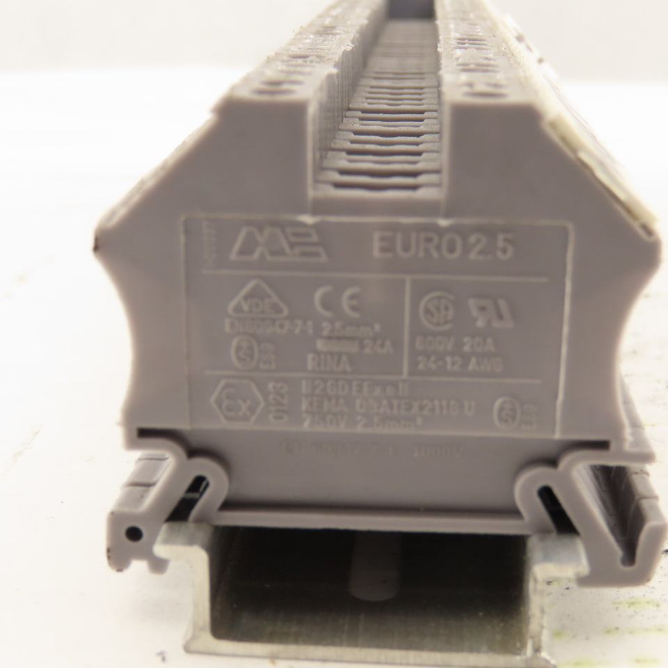 Kema 03ATEX2118U Euro 2.5 Electrical Terminal Block Strip 600V 20A Lot Of 36