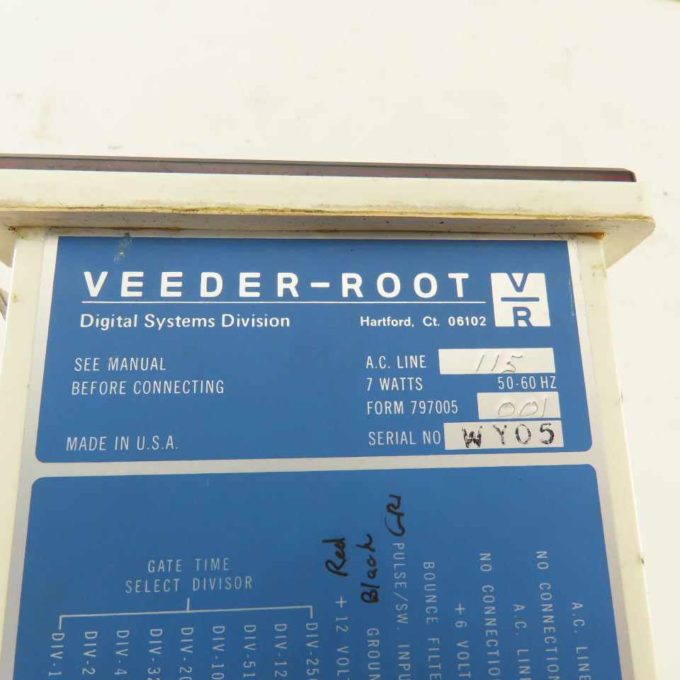 Veeder Root Form 797005001 7970 Digital Rate Indicator 115V