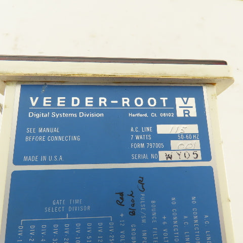 Veeder Root Form 797005001 7970 Digital Rate Indicator 115V
