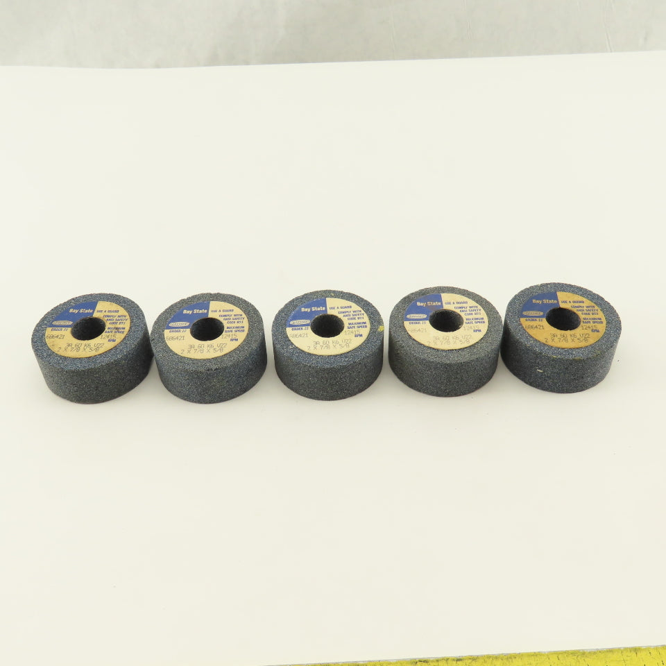 Dresser 686421 3A 60 K6 V22 Abrasive Wheel 2" x 7/8" With 5/8" Arbor Lot Of 5