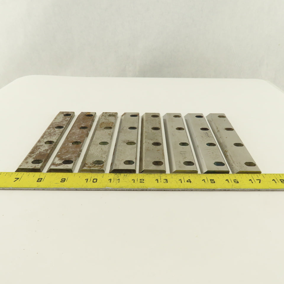 4" Top Shearing Blade 45° Cut Angle 1-1/4" Wide 1-43/64 Hole Centers Lot Of 8