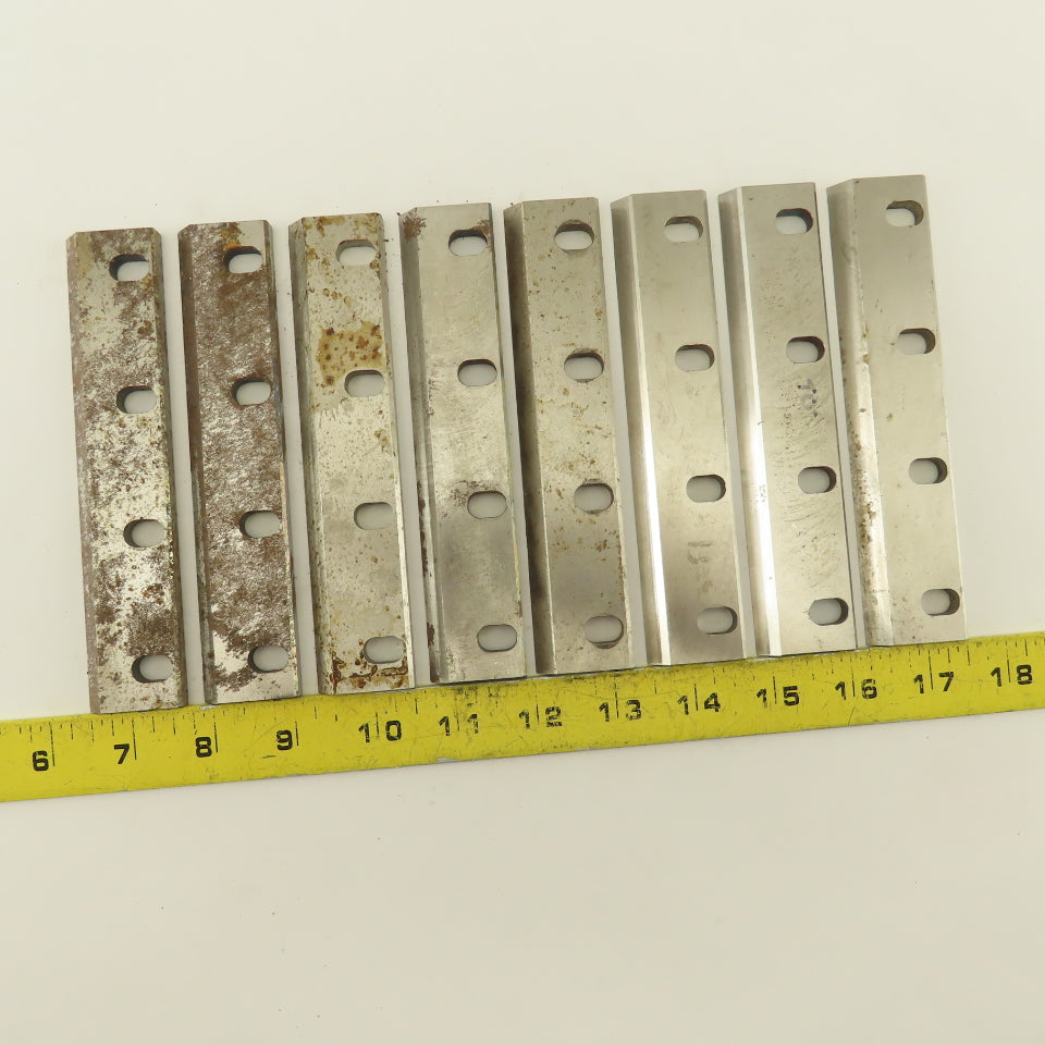 4" Top Shearing Blade 45° Cut Angle 1-1/4" Wide 1-43/64 Hole Centers Lot Of 8
