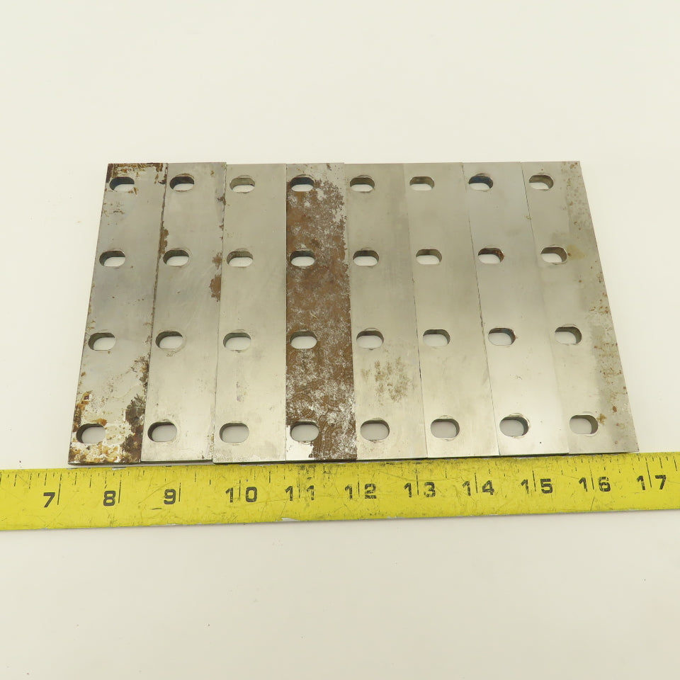 4" Top Shearing Blade 45° Cut Angle 1-1/4" Wide 1-43/64 Hole Centers Lot Of 8