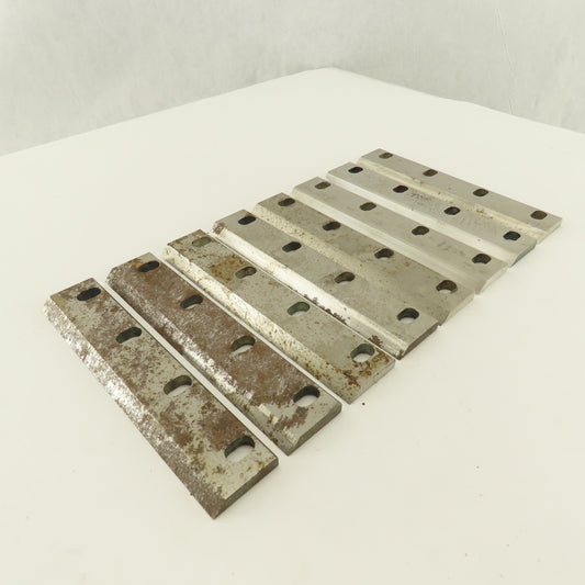 4" Top Shearing Blade 45° Cut Angle 1-1/4" Wide 1-43/64 Hole Centers Lot Of 8