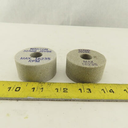 Norton 32A60 J5VBE 2" x 1" x 5/8" Alundum Grinding Wheels Lot Of 2