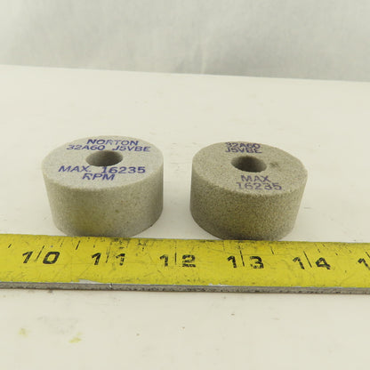 Norton 32A60 J5VBE 2" x 1" x 5/8" Alundum Grinding Wheels Lot Of 2