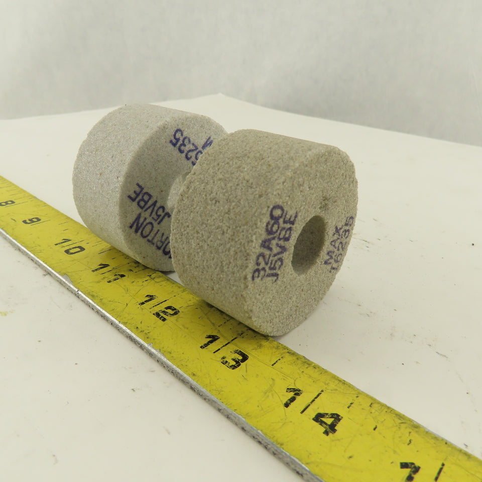 Norton 32A60 J5VBE 2" x 1" x 5/8" Alundum Grinding Wheels Lot Of 2