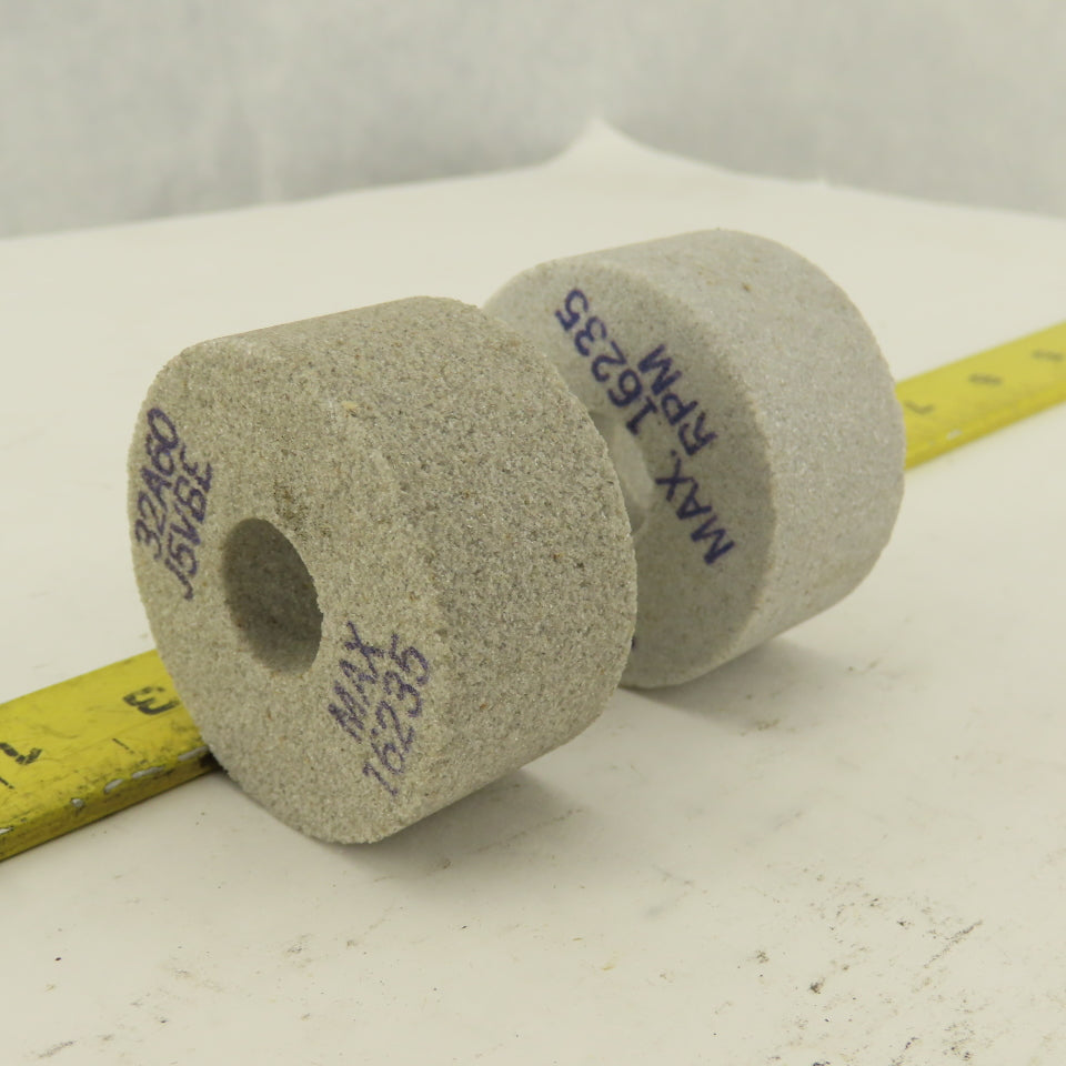 Norton 32A60 J5VBE 2" x 1" x 5/8" Alundum Grinding Wheels Lot Of 2