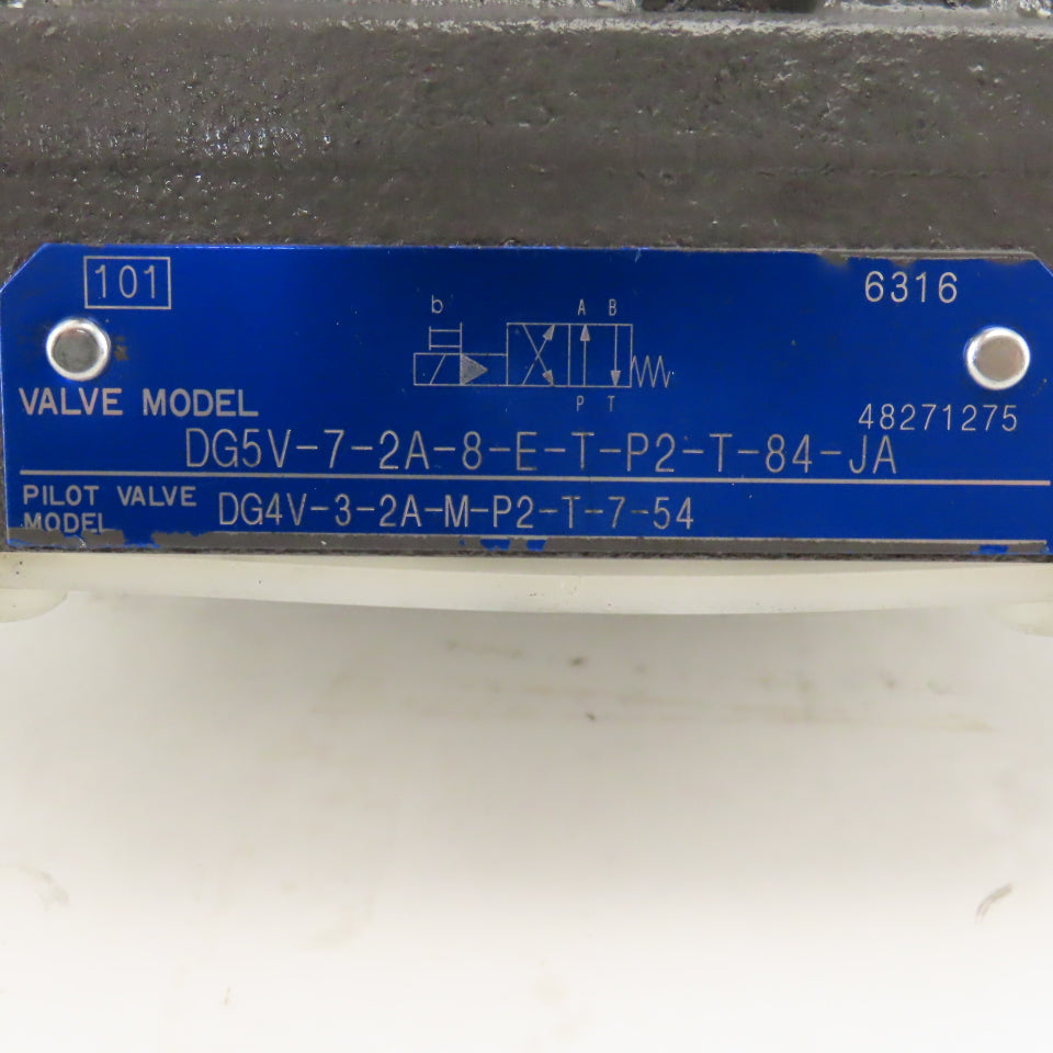 Tokyo Keiki DG5V-72A-8-E-TP2-T-84-JA 2 Way Hydraulic Valve Single Solenoid 100V