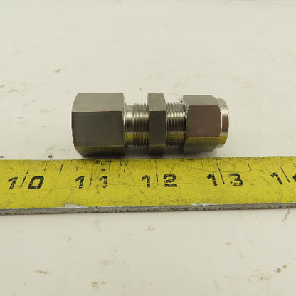 3/8 FNPT x 1/2" Compression Stainless Steel Bulkhead Fitting