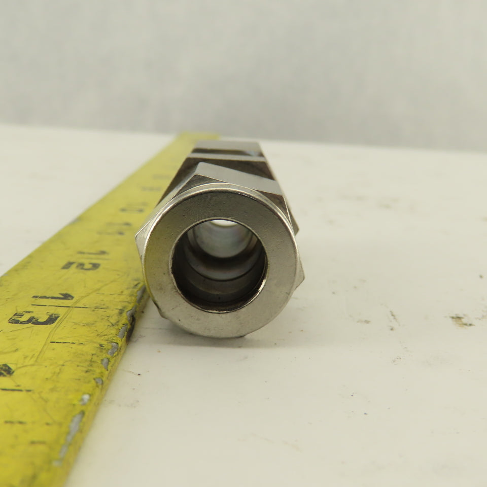 3/8 FNPT x 1/2" Compression Stainless Steel Bulkhead Fitting