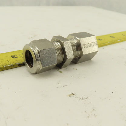 3/8 FNPT x 1/2" Compression Stainless Steel Bulkhead Fitting
