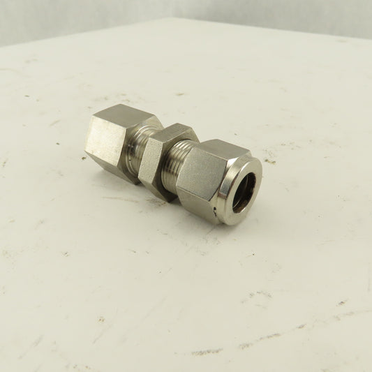 3/8 FNPT x 1/2" Compression Stainless Steel Bulkhead Fitting
