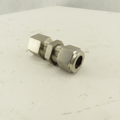 3/8 FNPT x 1/2" Compression Stainless Steel Bulkhead Fitting