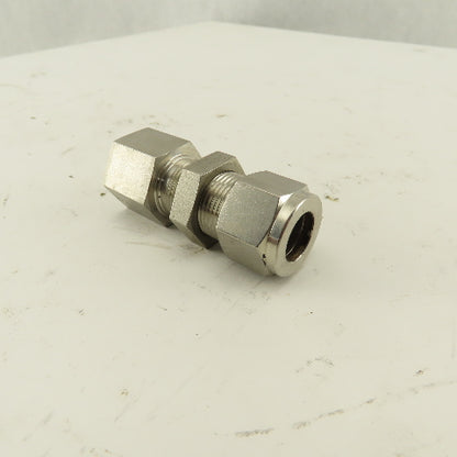 3/8 FNPT x 1/2" Compression Stainless Steel Bulkhead Fitting