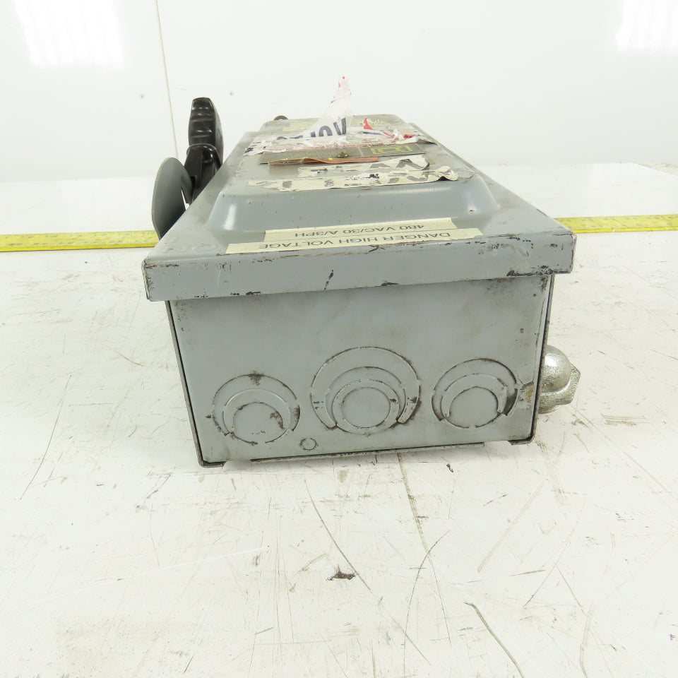Square D HU361 30A 600V AC/DC Non-Fused Safety Disconnect Switch
