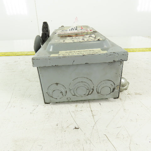 Square D HU361 30A 600V AC/DC Non-Fused Safety Disconnect Switch