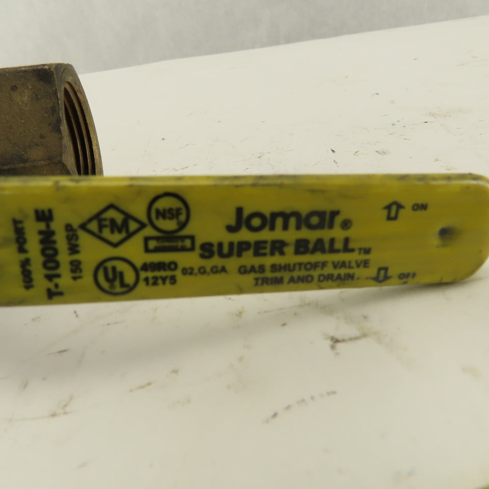 Jomar 1" Brass Gas Shut Off Ball Valve 150WSP 500WOG