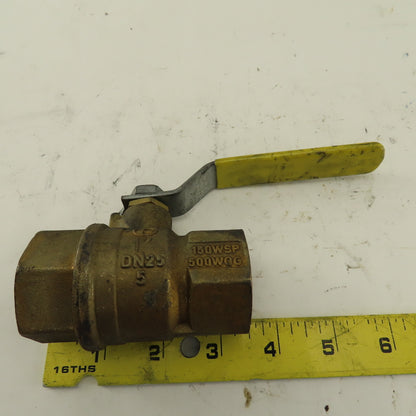 Jomar 1" Brass Gas Shut Off Ball Valve 150WSP 500WOG