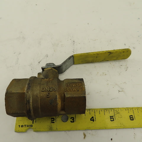 Jomar 1" Brass Gas Shut Off Ball Valve 150WSP 500WOG