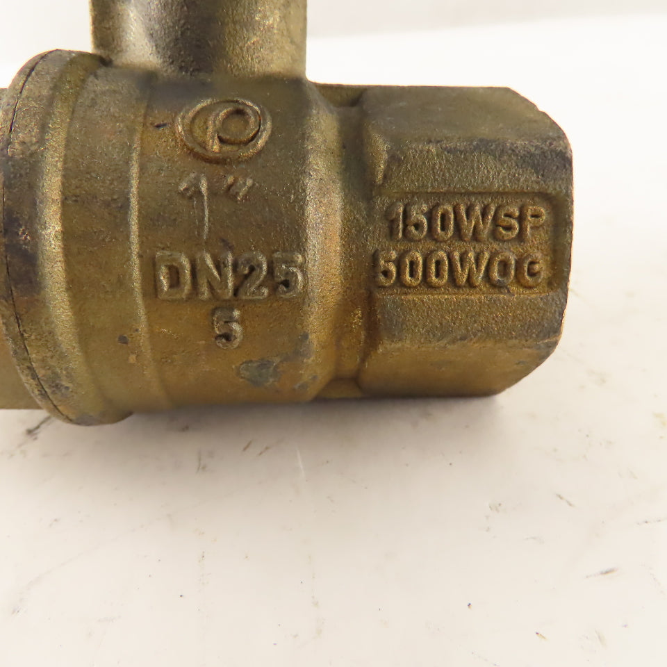 Jomar 1" Brass Gas Shut Off Ball Valve 150WSP 500WOG