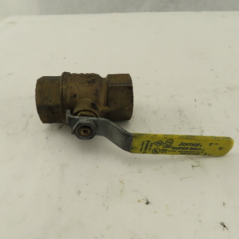 Jomar 1" Brass Gas Shut Off Ball Valve 150WSP 500WOG