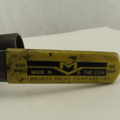 Milwaukee Valve 1-1/4" Slip Sweat Cast Copper Ball Valve 600WOG 150SWP