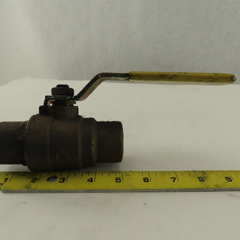 Milwaukee Valve 1-1/4" Slip Sweat Cast Copper Ball Valve 600WOG 150SWP