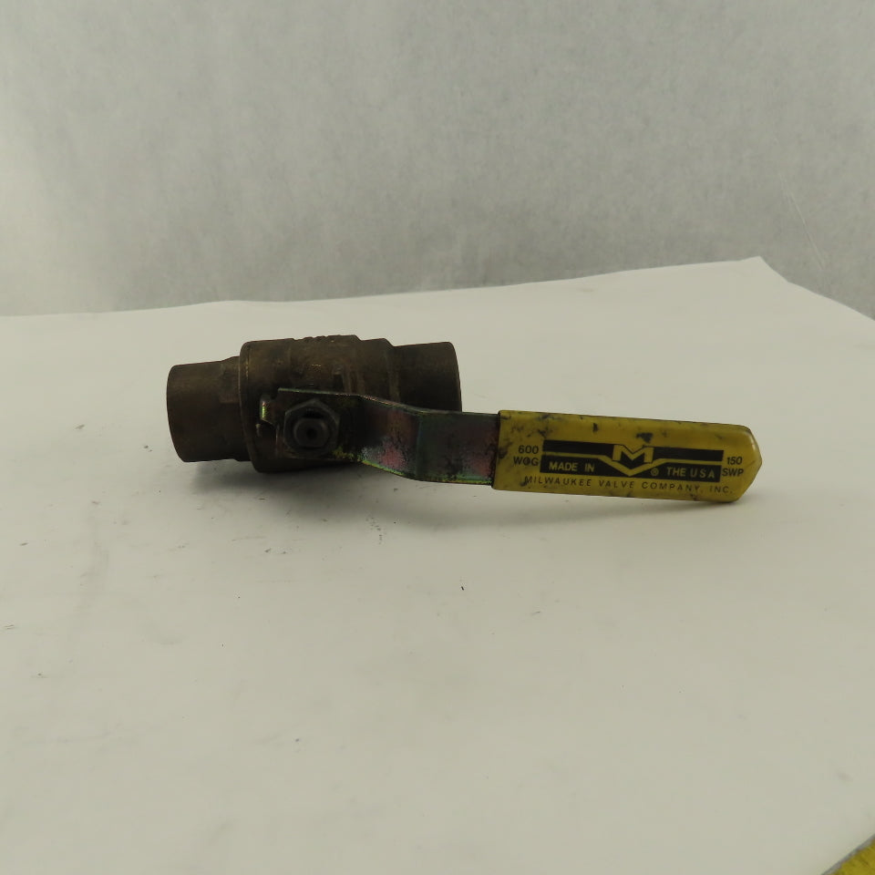 Milwaukee Valve 1-1/4" Slip Sweat Cast Copper Ball Valve 600WOG 150SWP