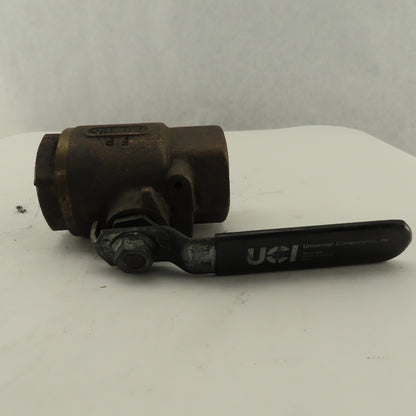 Universal Components 1-1/4" Thick Wall Bronze Ball Valve 600WOG