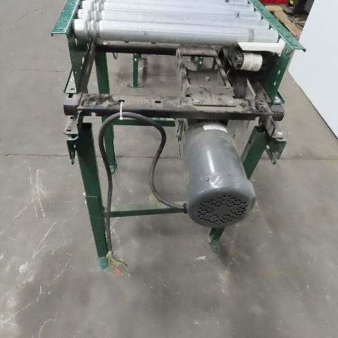 Rapistan Dematic 25"W x 24"L 22"BF Belt Driven Roller Conveyor 50FPM W/Legs 3Ph
