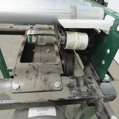 Rapistan Dematic 25"W x 24"L 22"BF Belt Driven Roller Conveyor 50FPM W/Legs 3Ph