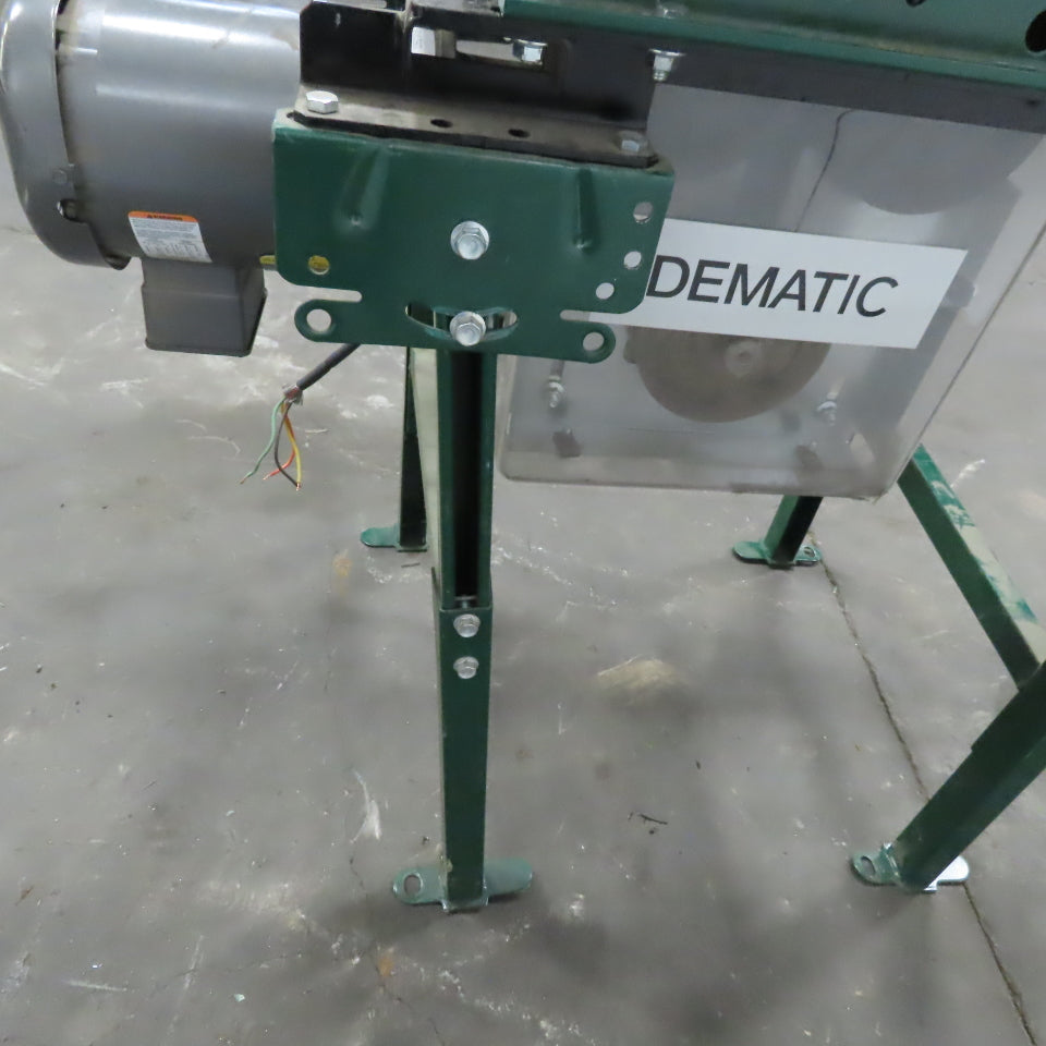 Rapistan Dematic 25"W x 24"L 22"BF Belt Driven Roller Conveyor 50FPM W/Legs 3Ph
