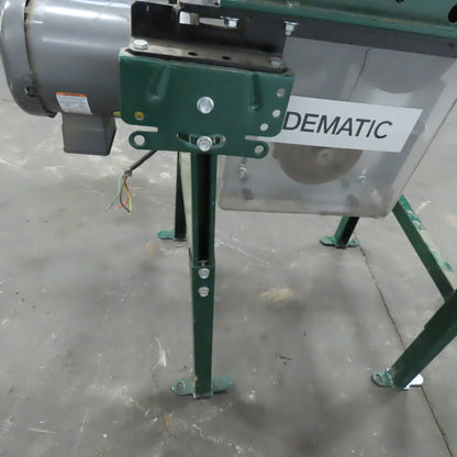 Rapistan Dematic 25"W x 24"L 22"BF Belt Driven Roller Conveyor 50FPM W/Legs 3Ph