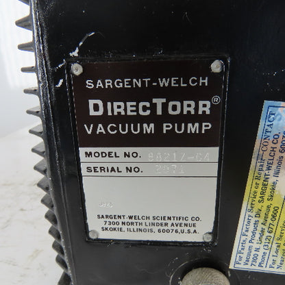 Sargent-Welch 8821Z-04 1/2Hp 1725 RPM 1Ph 50/60Hz DirecTorr Vacuum Pump