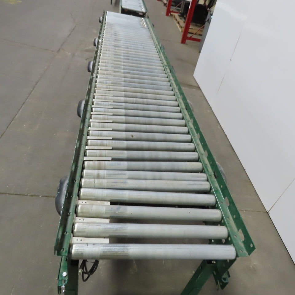 Rapistan Dematic Live Roller Accumulation Conveyor 25"x144" 60FPM W/Legs