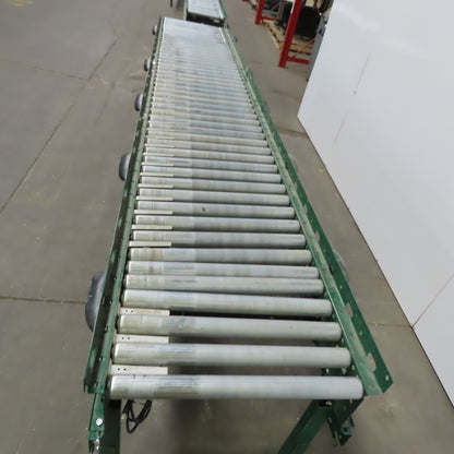 Rapistan Dematic Live Roller Accumulation Conveyor 25"x144" 60FPM W/Legs