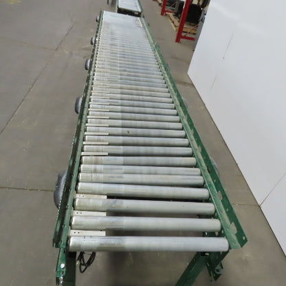 Rapistan Dematic Live Roller Accumulation Conveyor 25"x144" 60FPM W/Legs