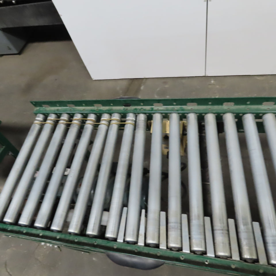 Rapistan Dematic Live Roller Accumulation Conveyor 25"x144" 60FPM W/Legs