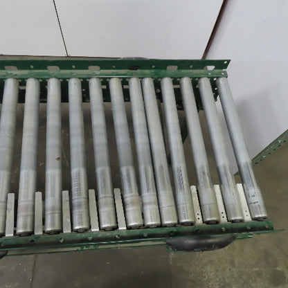 Rapistan Dematic Live Roller Accumulation Conveyor 25"x144" 60FPM W/Legs