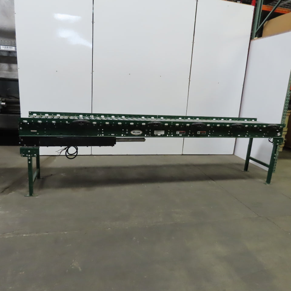 Rapistan Dematic Live Roller Accumulation Conveyor 25"x144" 60FPM W/Legs