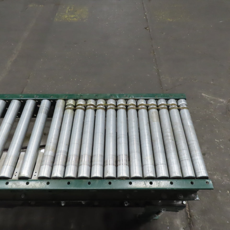Rapistan Dematic Live Roller Accumulation Conveyor 19"x144" 60 FPM W/Legs 3Ph